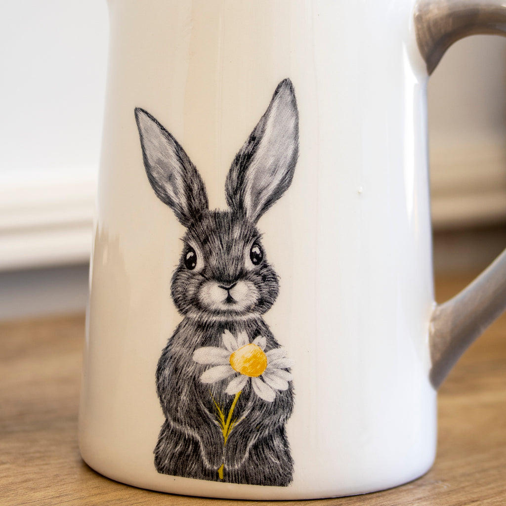Monochrome Hare Jug Vase