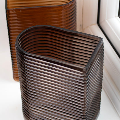 Arch Ribbed Glass Vase