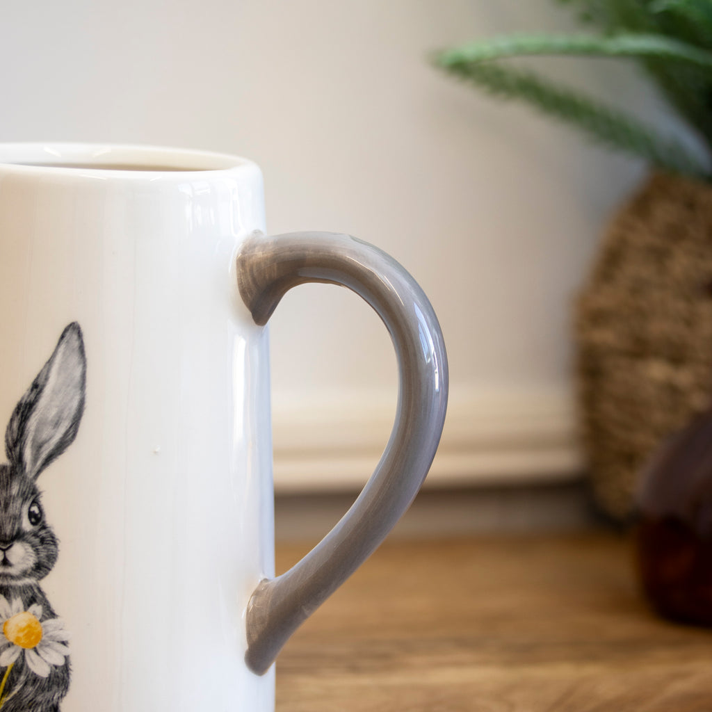 Monochrome Hare Jug Vase