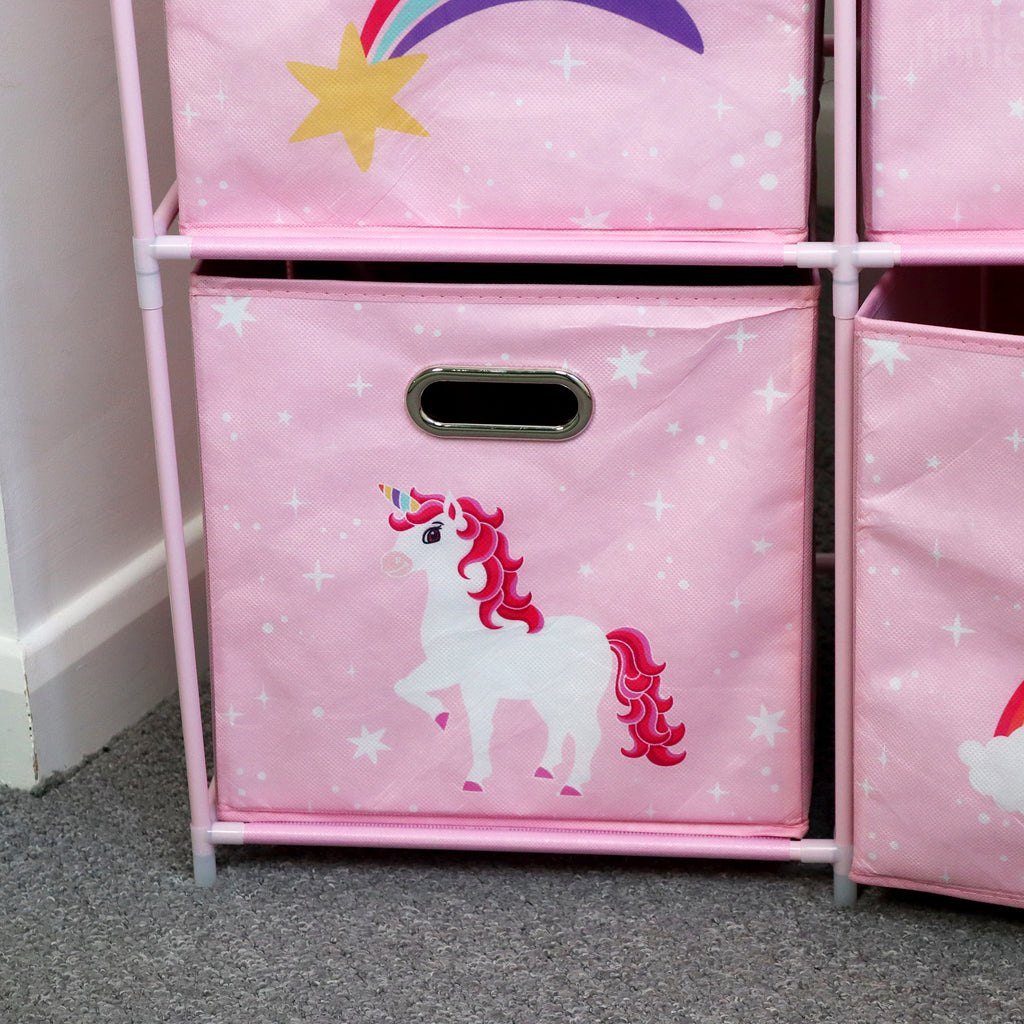 Pink Rainbow Kids 4 Cube Storage Unit