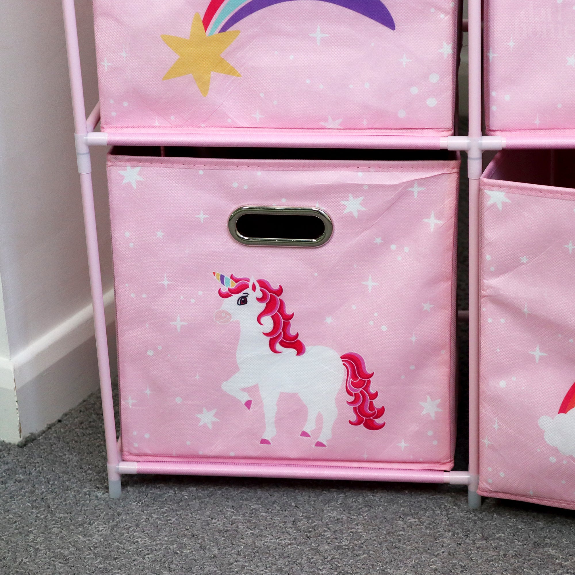 Pink Rainbow Kids 4 Cube Storage Unit