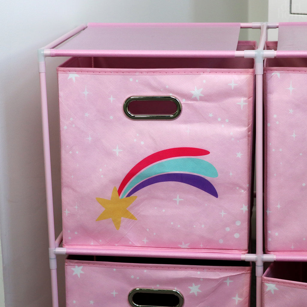 Pink Rainbow Kids 4 Cube Storage Unit