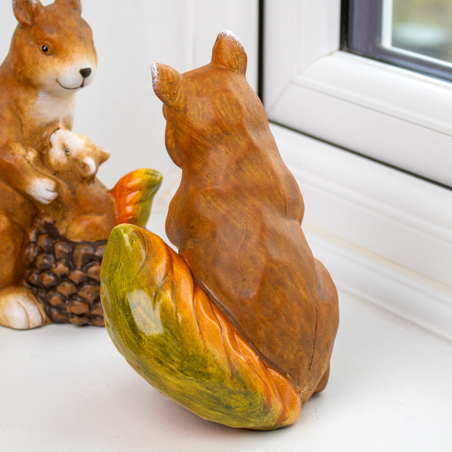 Set Of 2 Squirrel With Baby Figurines