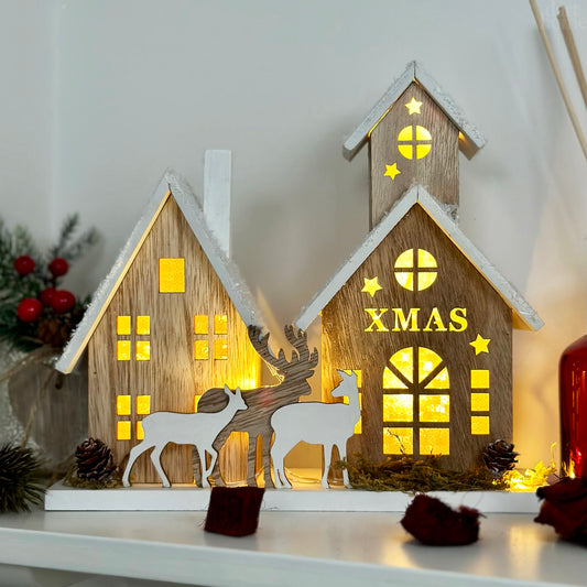 Light Up Christmas House Scene