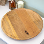 Round Mango Wood Pedestal Board