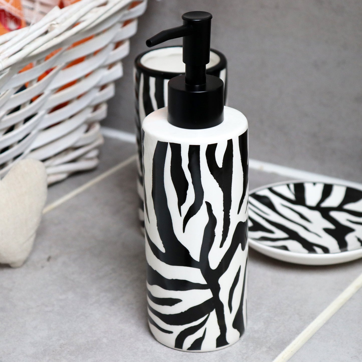 3-teiliges Zebra-Badezimmerzubehör-Set