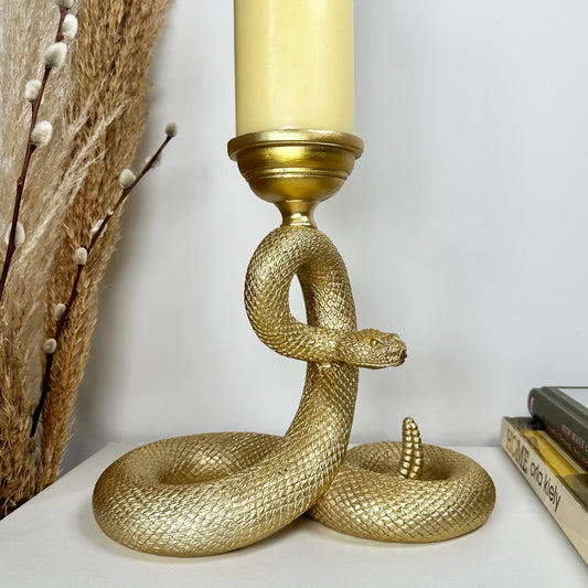 Coiled Snake Pillar Candle Holder