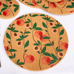Set Of 4 Peach Tree Cork Placemats and Coasters
