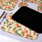 Set Of 4 Velvetback Peach Tree Placemats and Coasters