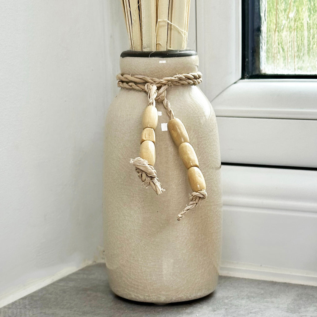 Natural Dried Pampas In Crackled Vase