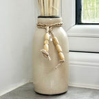 Natural Dried Pampas In Crackled Vase