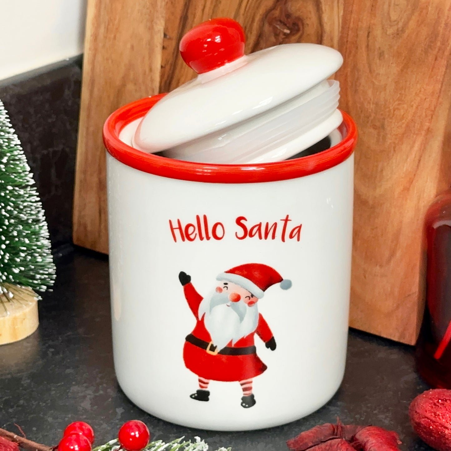 Ceramic Hello Santa Storage Jar