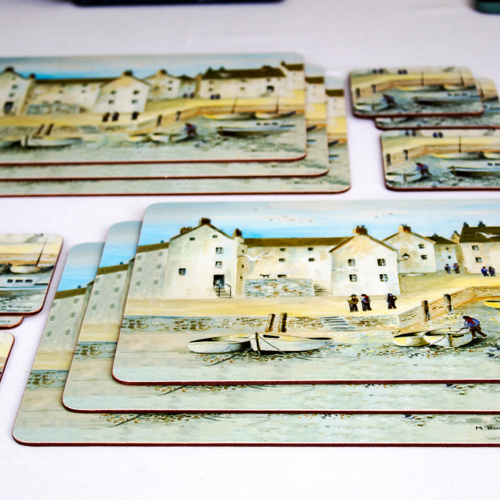 Set Of 6 Cornish Harbour Placemats and Coasters