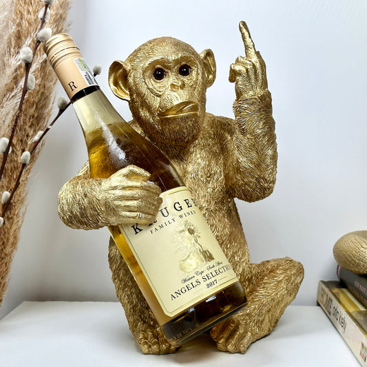 Gold Up Yours Monkey Weinflaschenhalter
