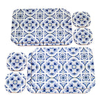 Set Of 4 Mediterranean Tile Velvetback Placemats and Coasters