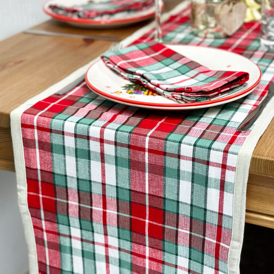 Tartan Chambray Christmas Table Runner