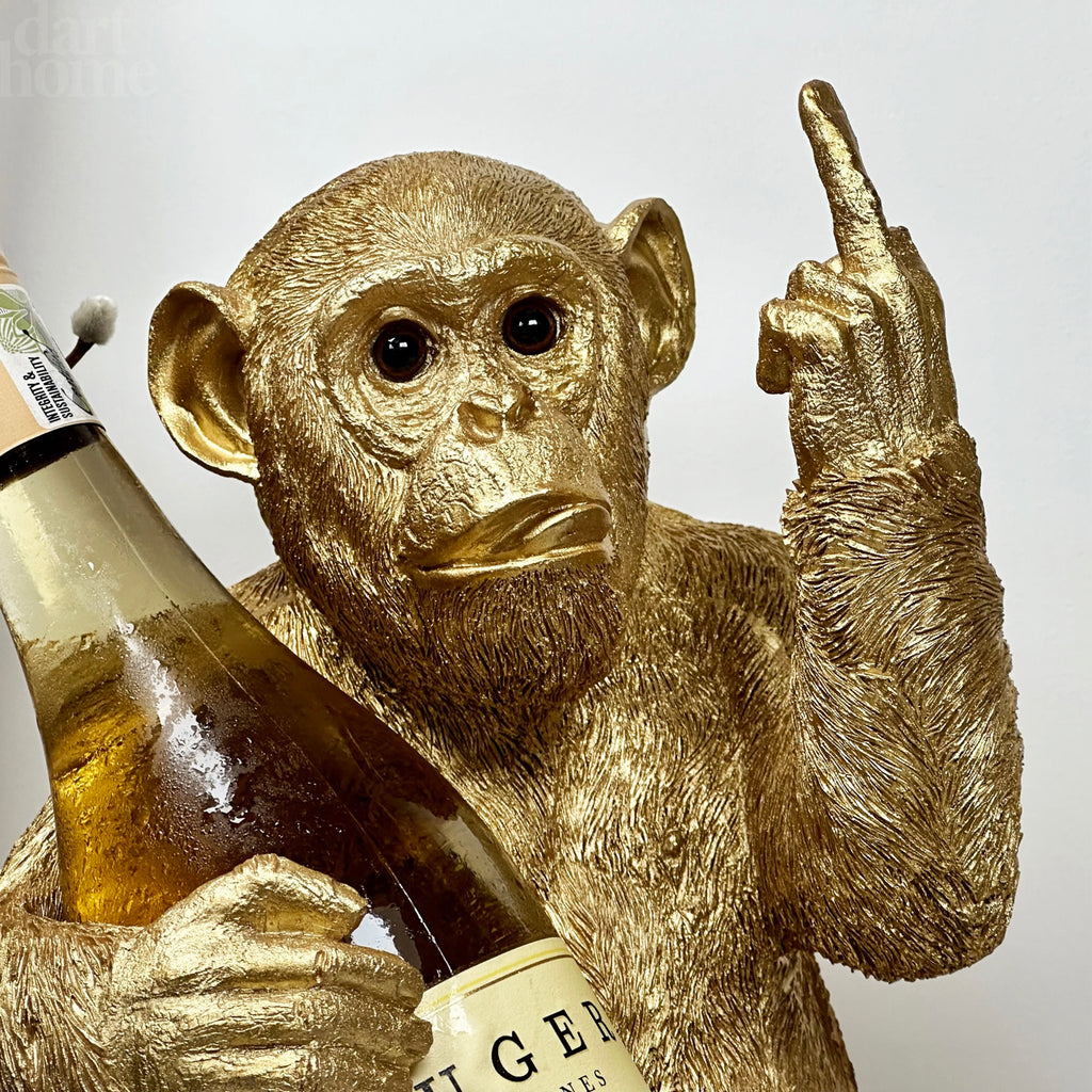 Gold Up Yours Monkey Weinflaschenhalter