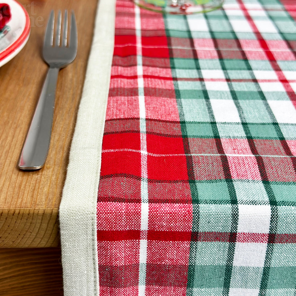 Tartan Chambray Christmas Table Runner