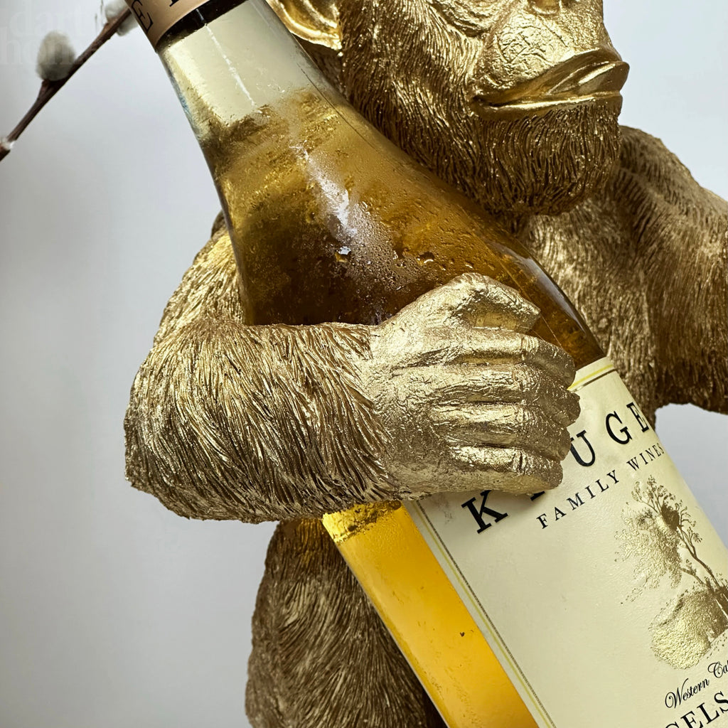Gold Up Yours Monkey Weinflaschenhalter