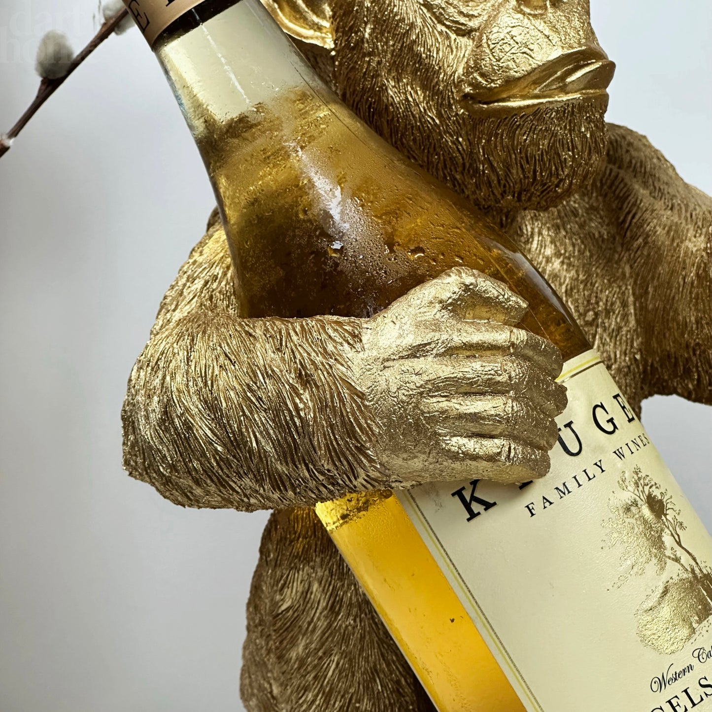 Gold Up Yours Monkey Wine Bottle Holder
