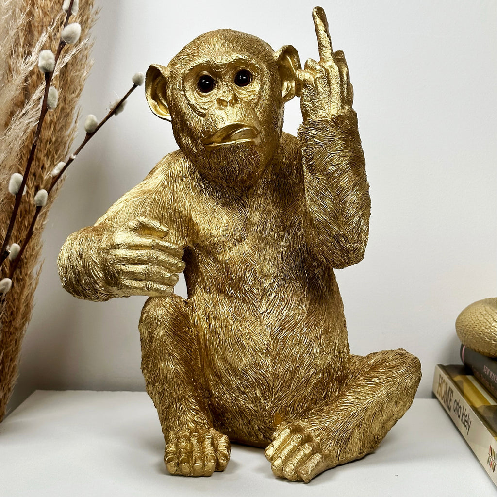 Gold Up Yours Monkey Weinflaschenhalter