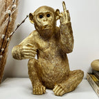 Gold Up Yours Monkey Wine Bottle Holder