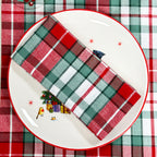 Tartan Chambray Christmas Napkins (Set Of 4)