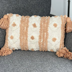 Peach Tufted Aztec Cushion