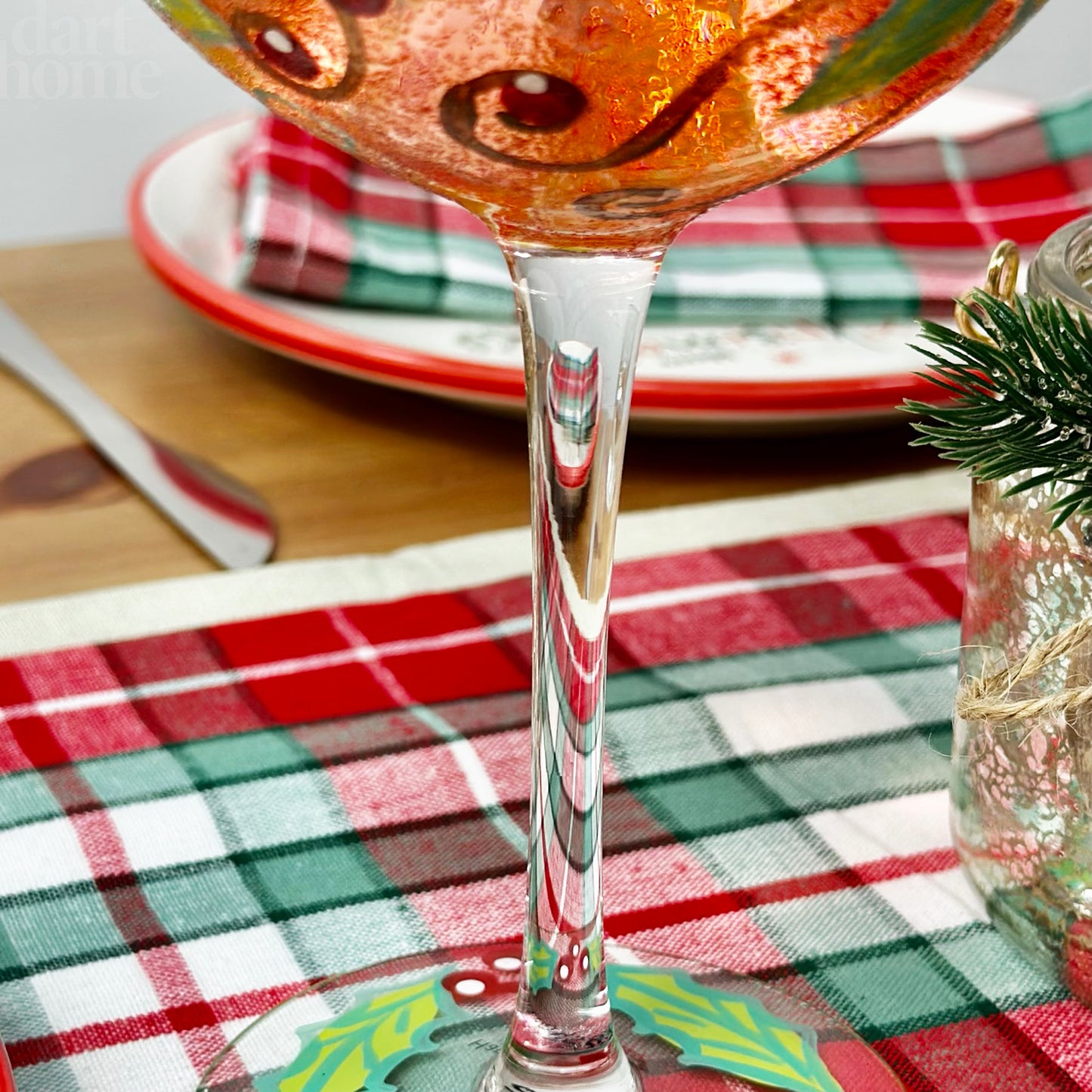 Hollyberry Christmas Balloon Gin Glass