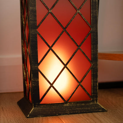 Bronze LED Flame Effect Lantern