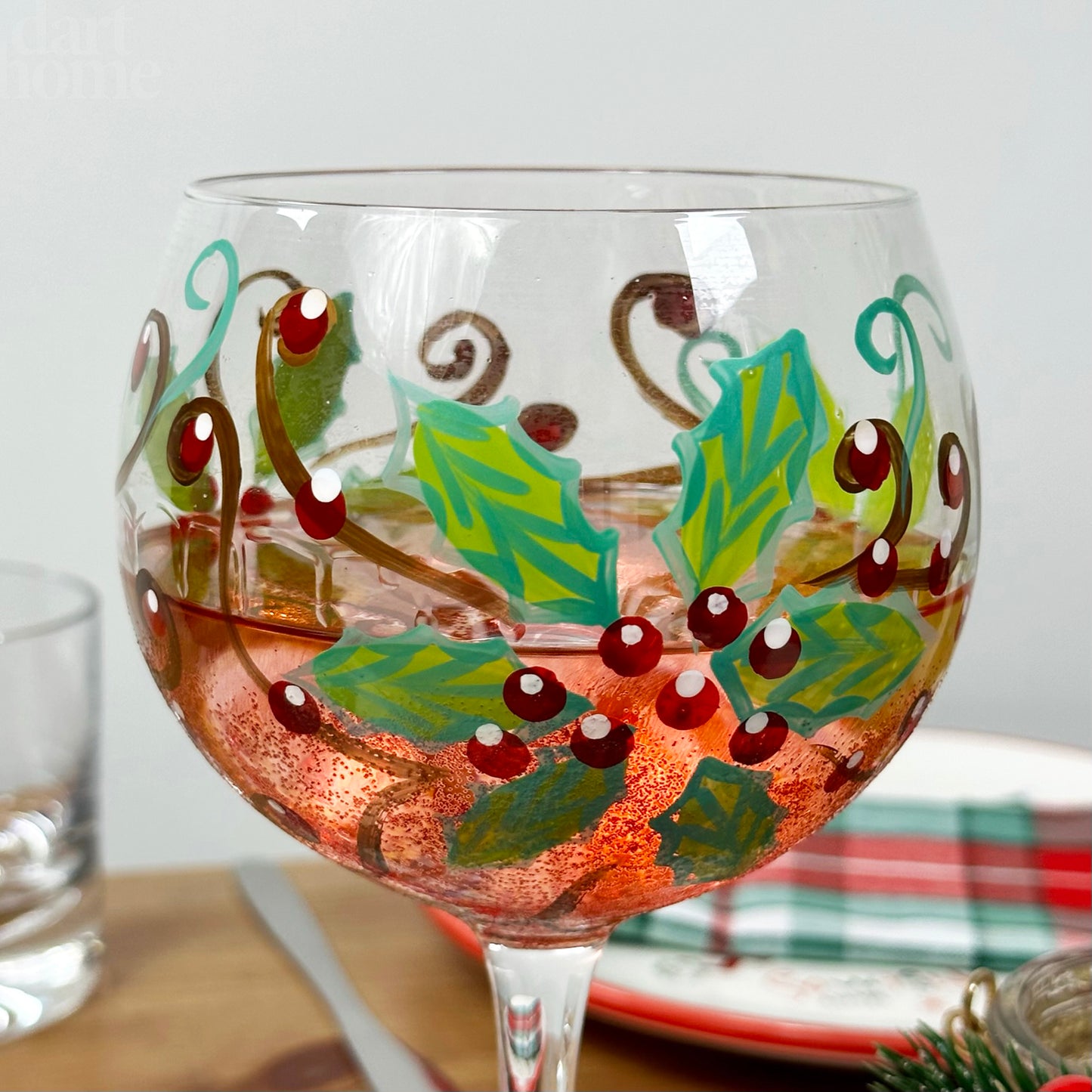 Hollyberry Christmas Balloon Gin Glass