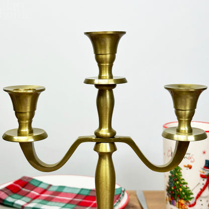 Triple Arm Gold Candelabra