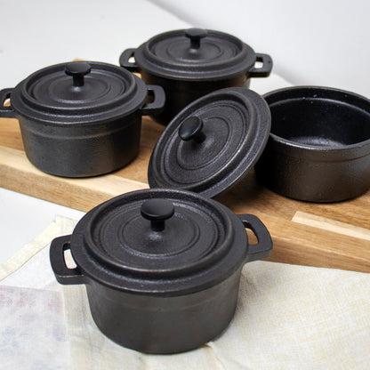 Set Of 4 Cast Iron Mini Casserole Dishes