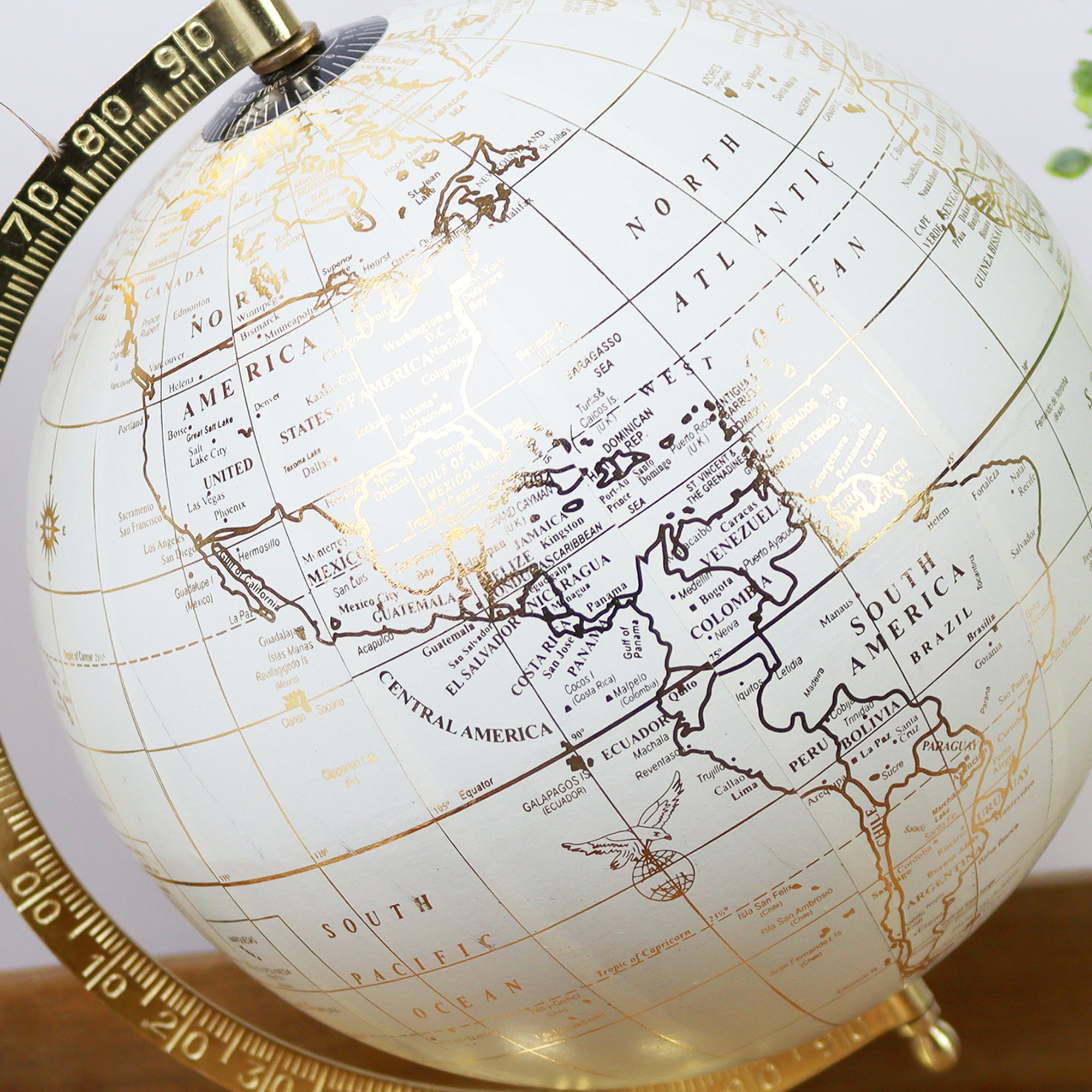 White And Gold Globe Ornament