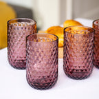 Set Of 4 Diamond Glass Tumblers