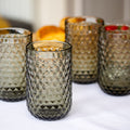 Set Of 4 Diamond Glass Tumblers