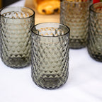 Set Of 4 Diamond Glass Tumblers