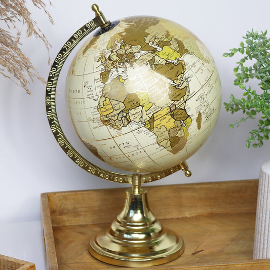 Cream And Gold Globe Ornament