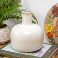 Reactive Off White Glaze Wide Bottle Vase