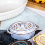 Set Of 4 Oval Reactive Glaze Mini Casserole Dishes