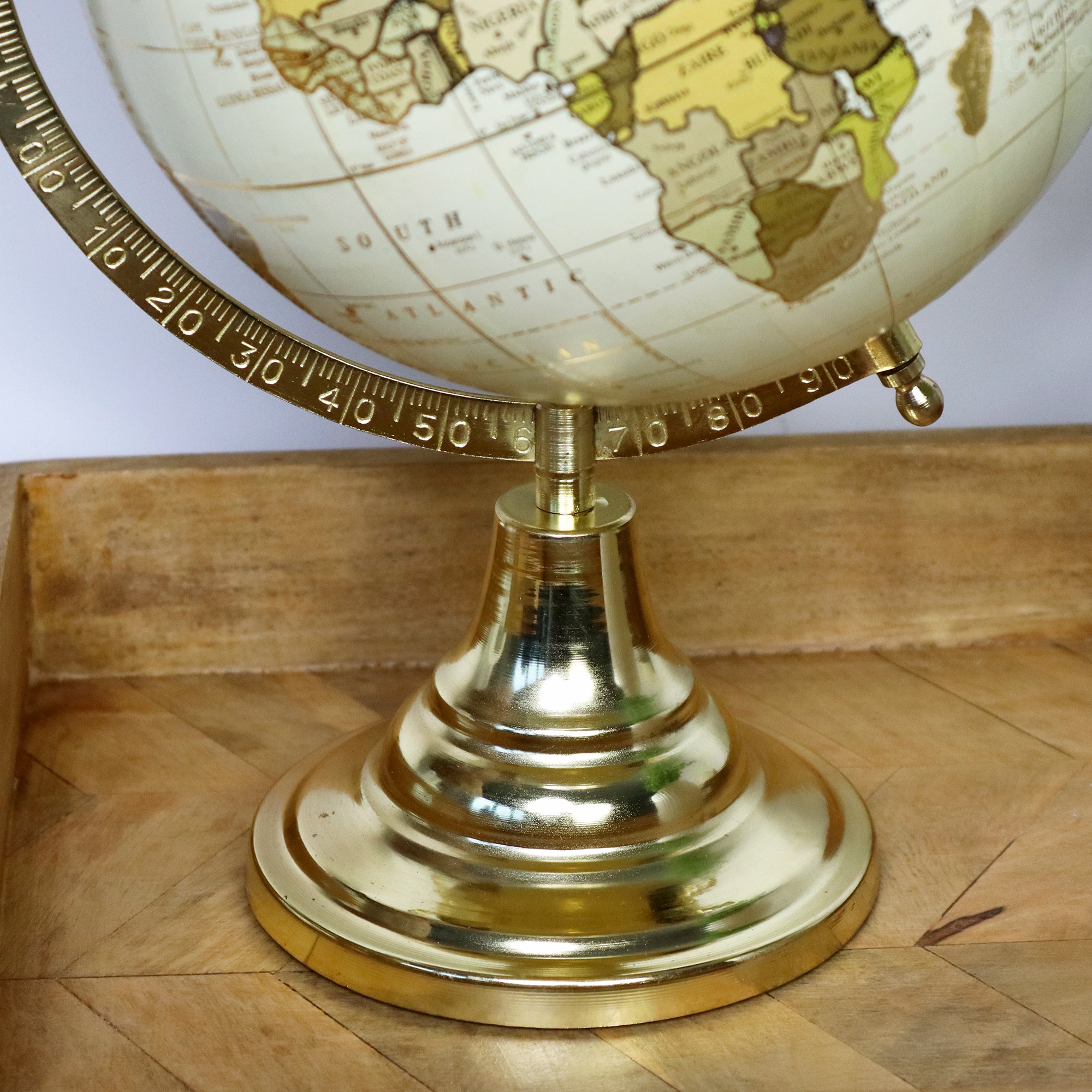 Cream And Gold Globe Ornament