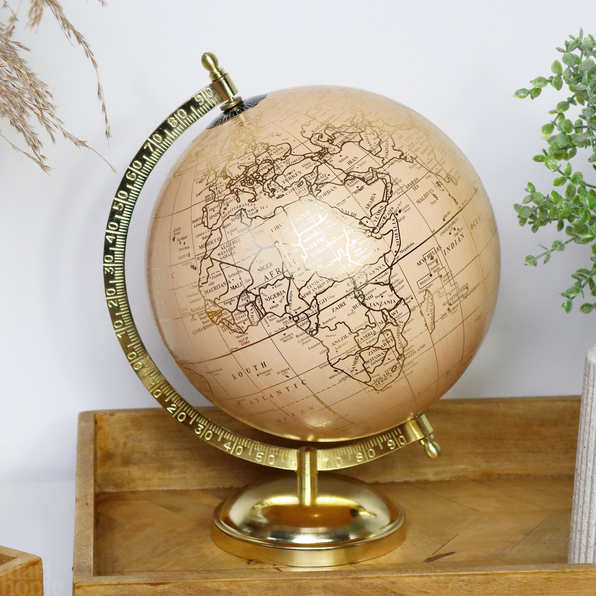 Peach And Gold Globe Ornament