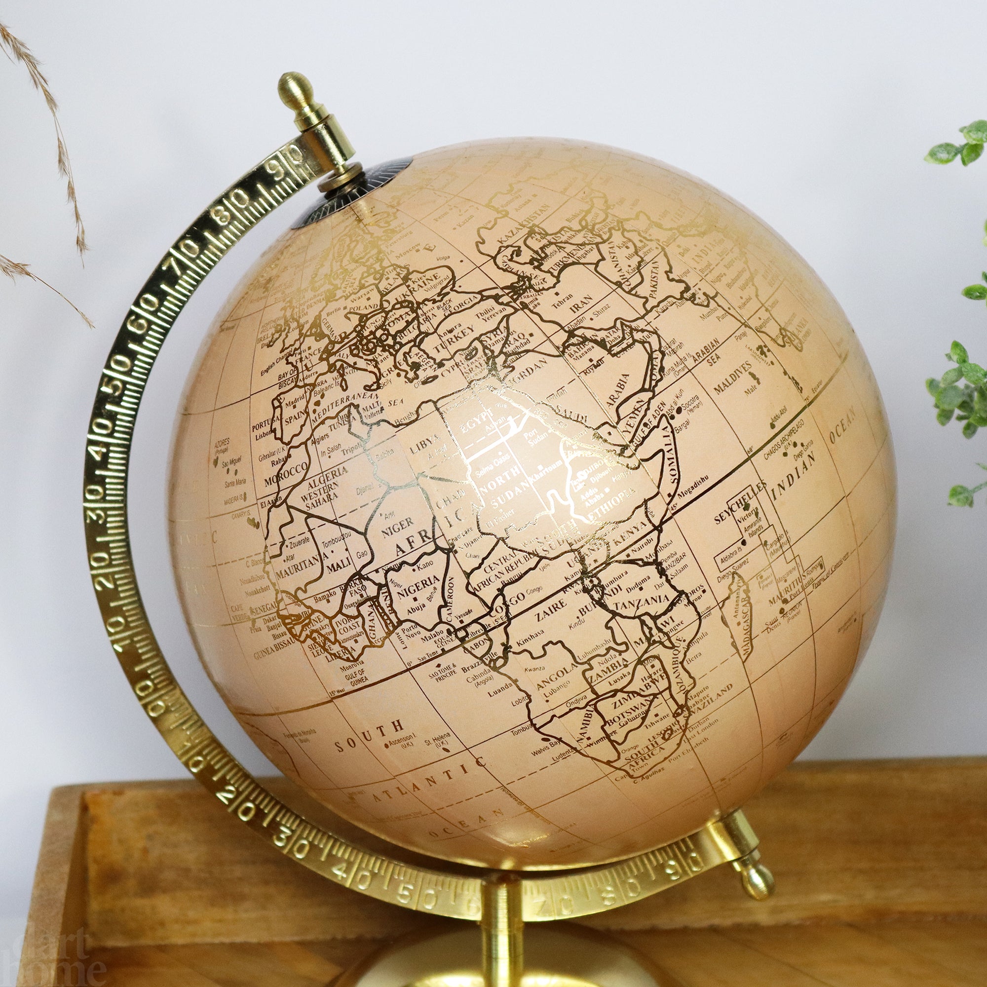 Peach And Gold Globe Ornament