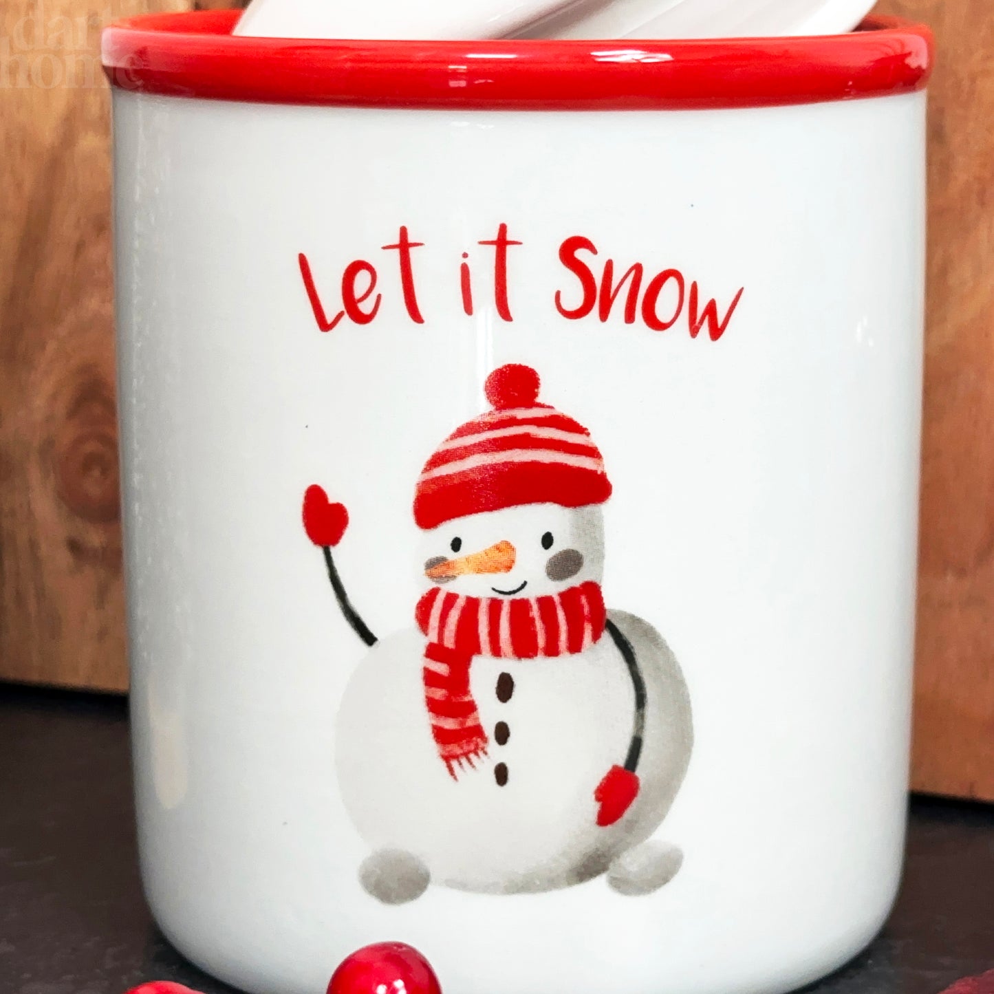 Ceramic Let It Snow Storage Jar