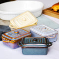 Set Of 4 Rectangle Reactive Glaze Mini Casserole Dishes