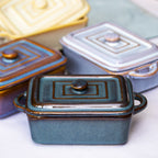 Set Of 4 Rectangle Reactive Glaze Mini Casserole Dishes