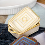 Set Of 4 Rectangle Reactive Glaze Mini Casserole Dishes