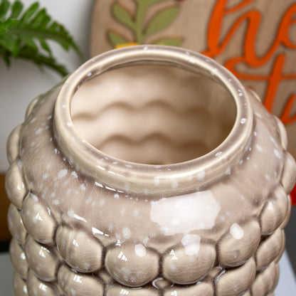 Taupe Crackle Ceramic Bobble Vase