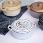 Set Of 4 Round Reactive Glaze Mini Casserole Dishes