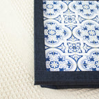 Textured Faux Leather Mediterranean Tile Cushioned Laptray